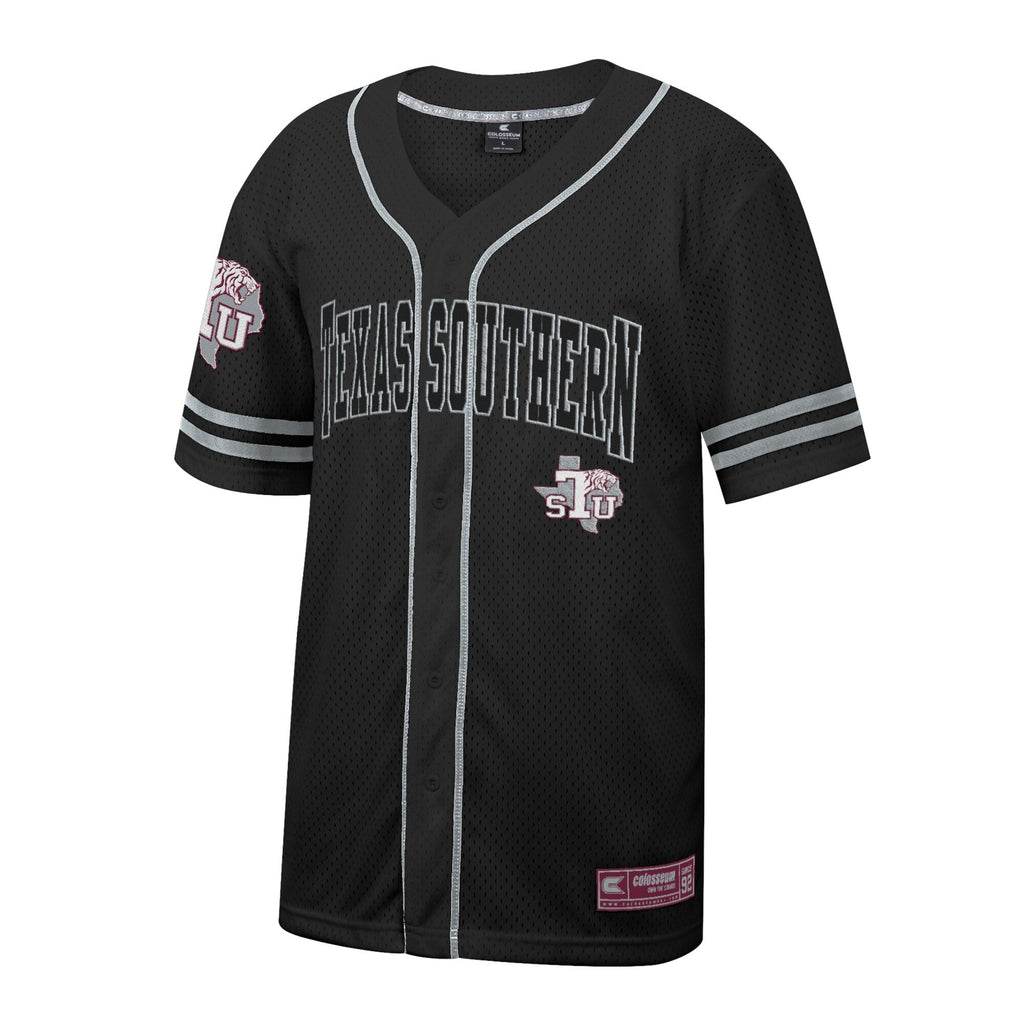 Colosseum Black Texas Southern Tigers Free Spirited Mesh Button-Up Baseball Jersey