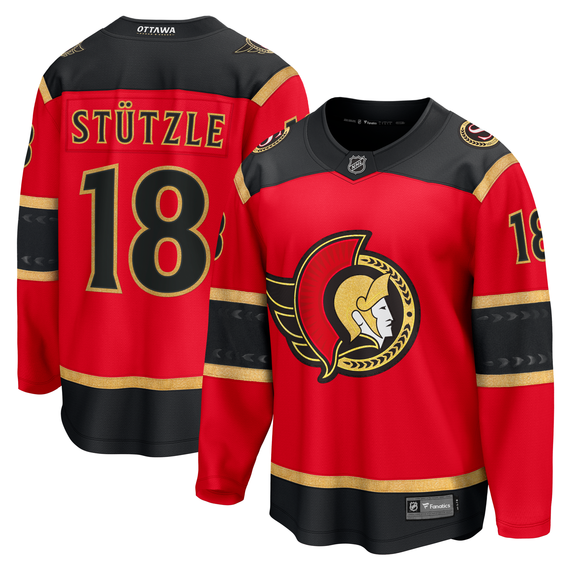 Ottawa Senators Tim Stutzle Fanatics Red Alternate Breakaway Jersey