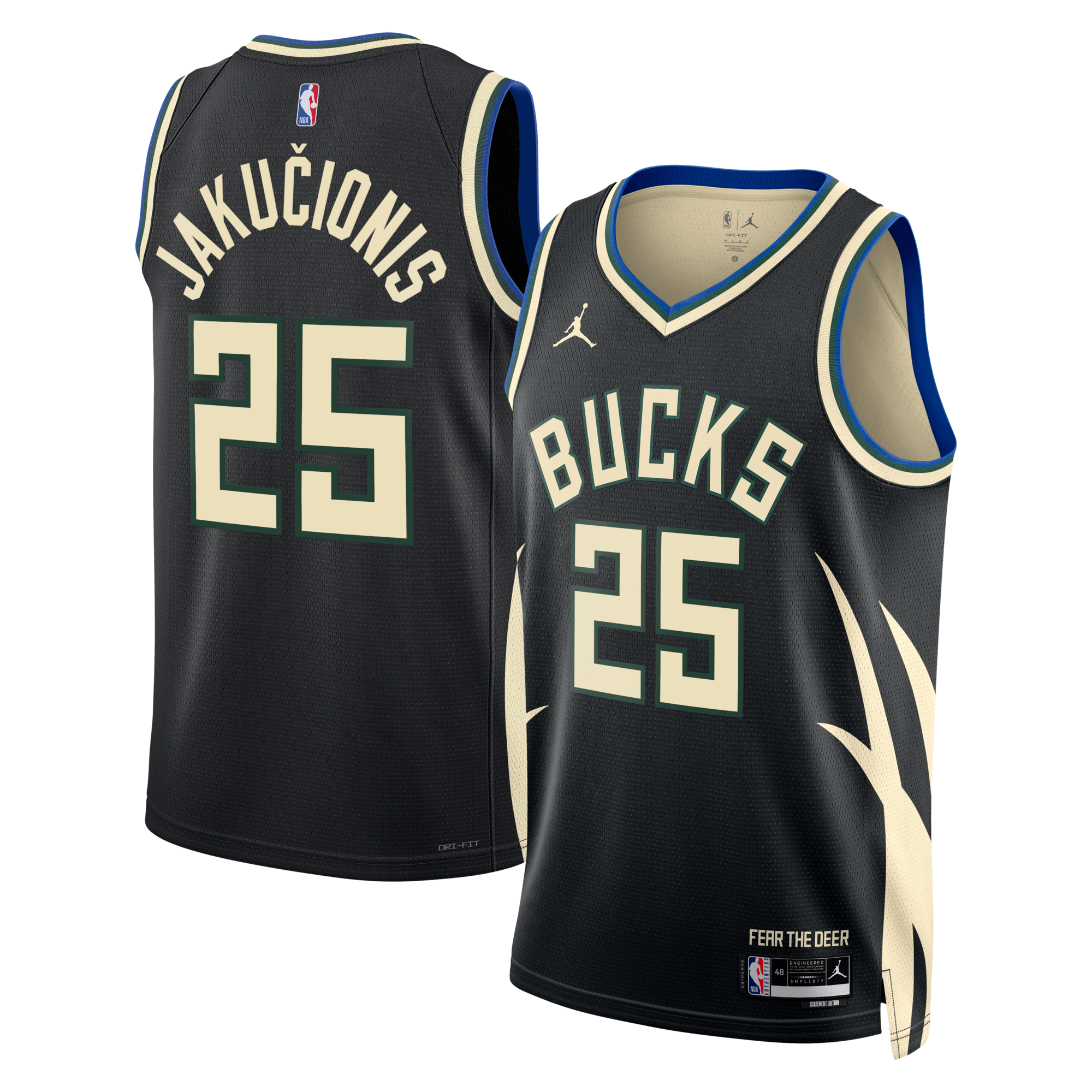 Milwaukee Bucks Jordan Brand Statement Edition Swingman Jersey - Hunter Green - Kasparas Jaku?ionis