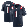 New England Patriots A.J. Brown Nike Navy Team Game Jersey