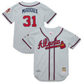 Atlanta Braves Greg Maddux Mitchell & Ness Gray 1995 Throwback Authentic Jersey
