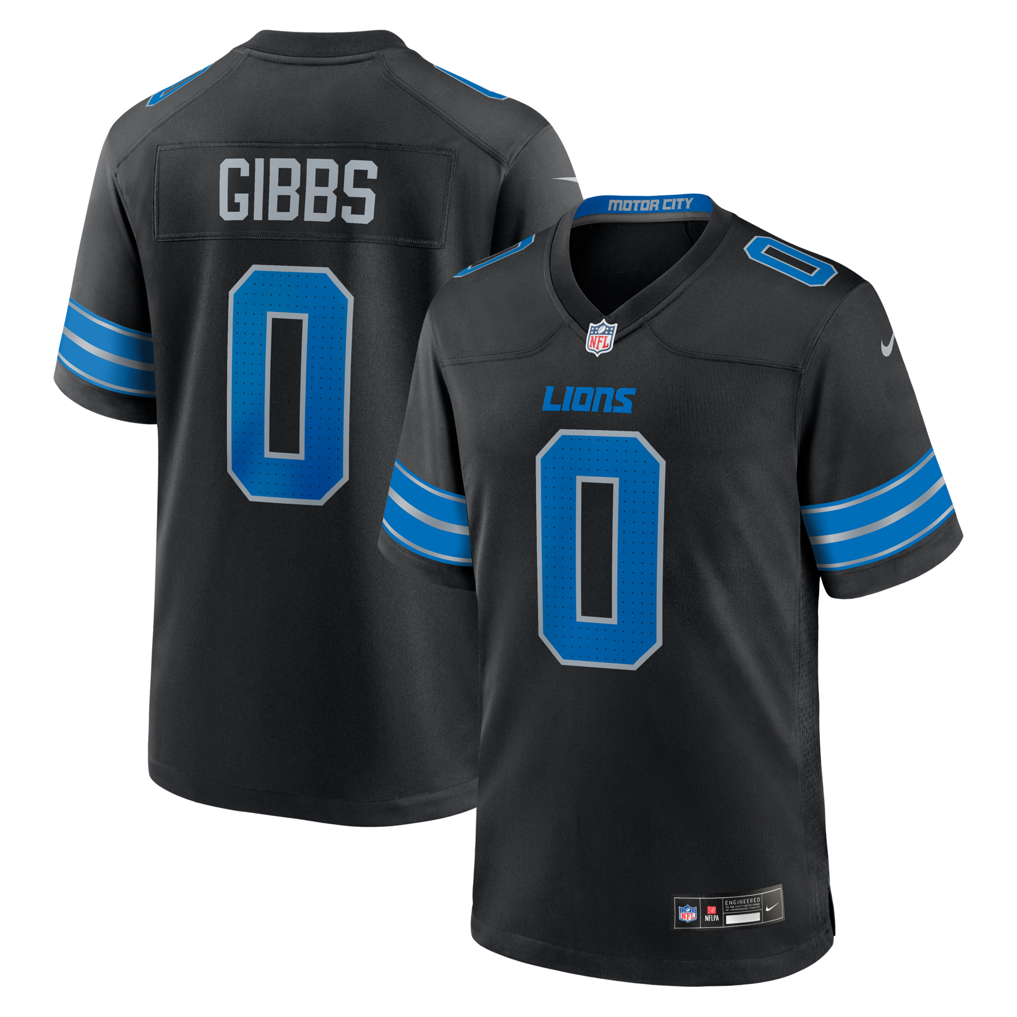 Detroit Lions Jahmyr Gibbs Nike Black 2nd Alternate Game Player Jersey