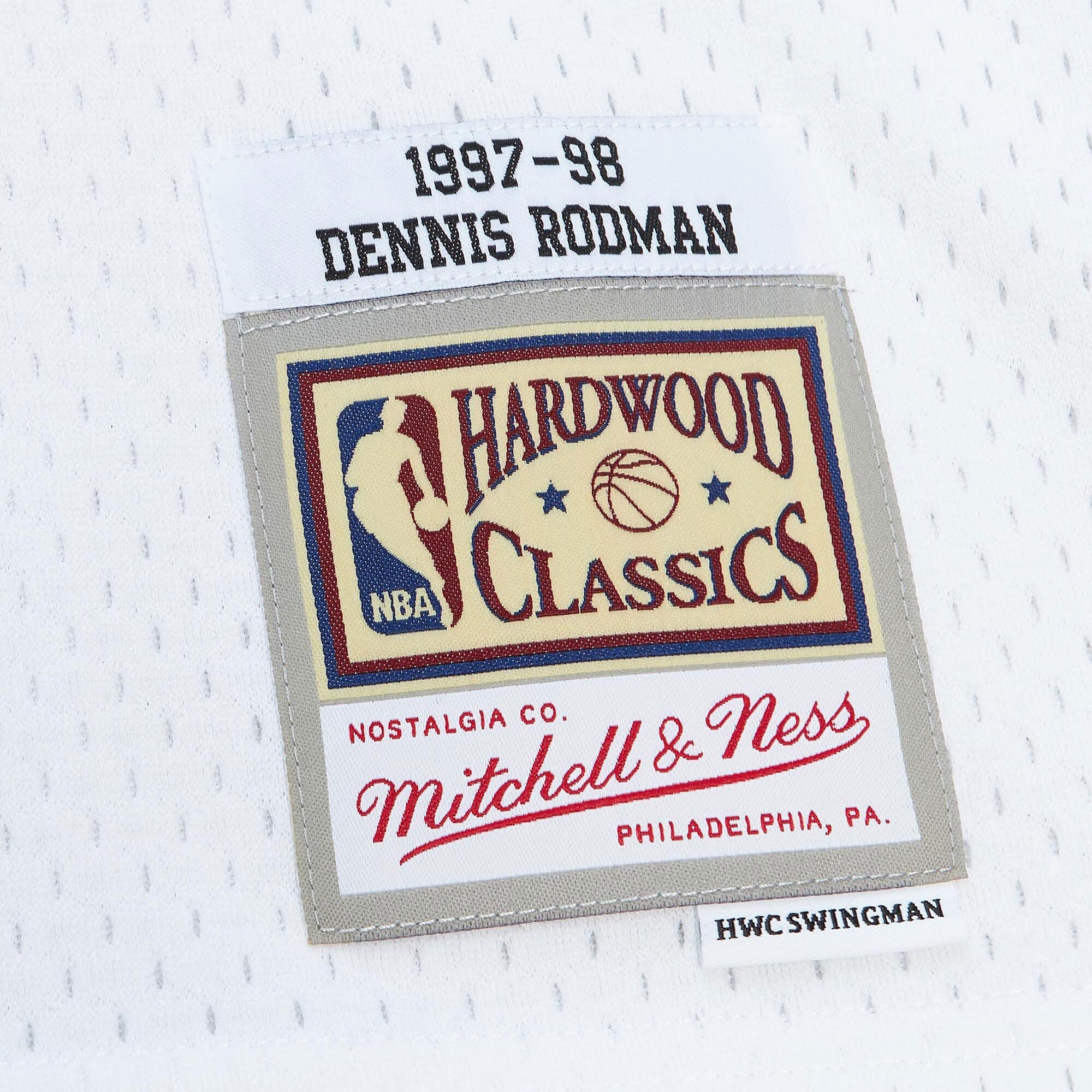 Chicago Bulls Mitchell & Ness Dennis Rodman 1997 Cracked Cement Swingman Jersey - White