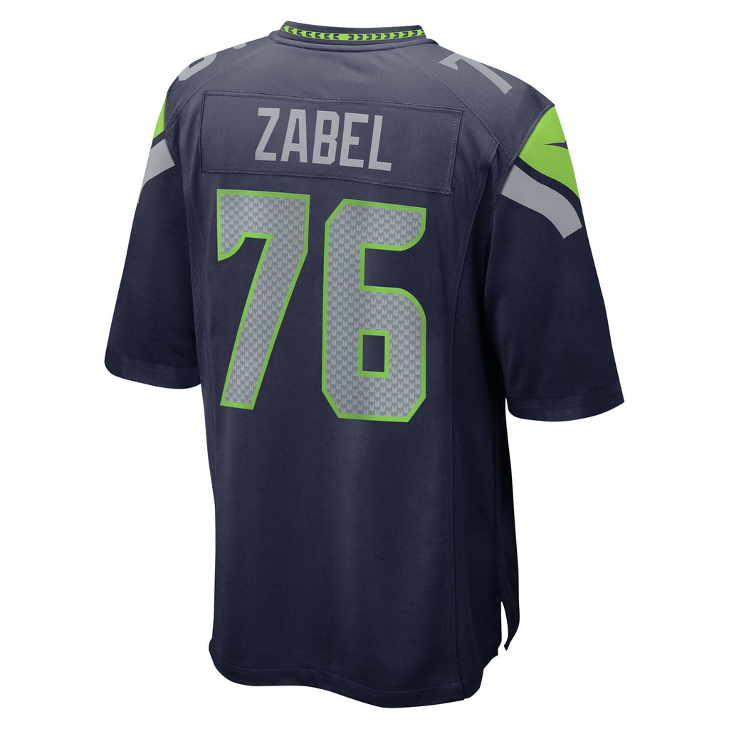 Seattle Seahawks Grey Zabel Nike Navy Team Game Jersey