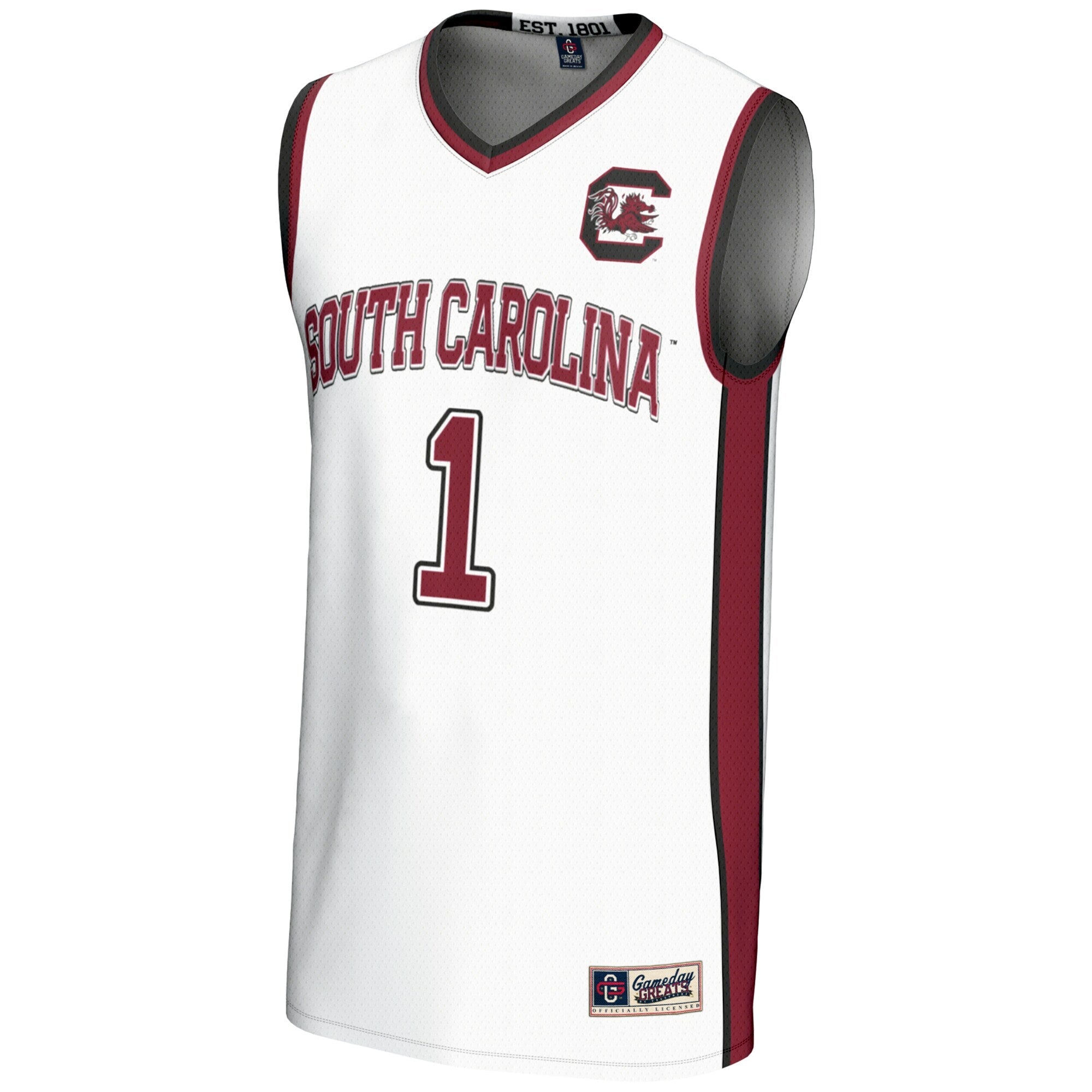 GameDay Greats #1 White South Carolina Gamecocks Lightweight Basketball Jersey