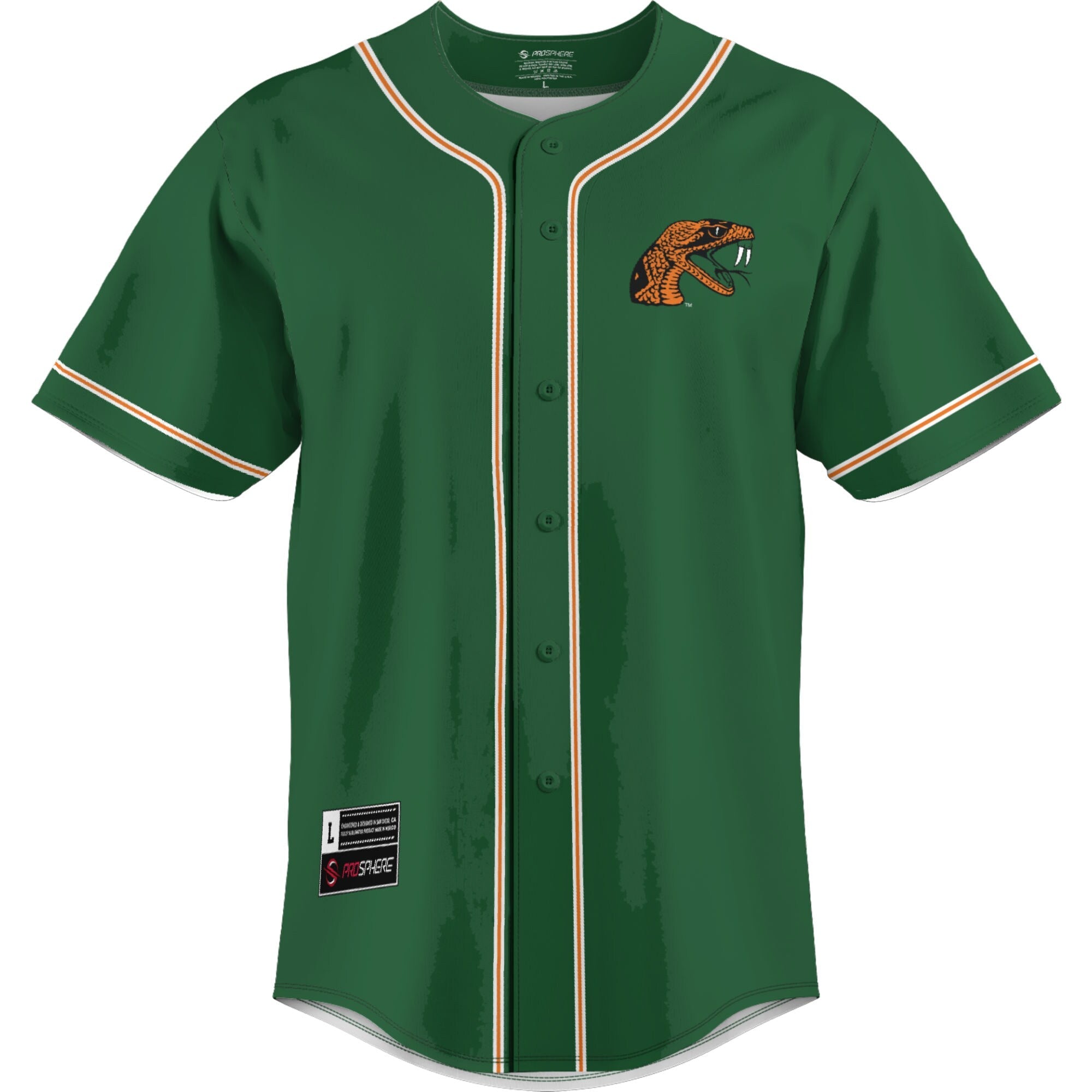 GameDay Greats Green Florida A&M Rattlers Lightweight Baseball Jersey