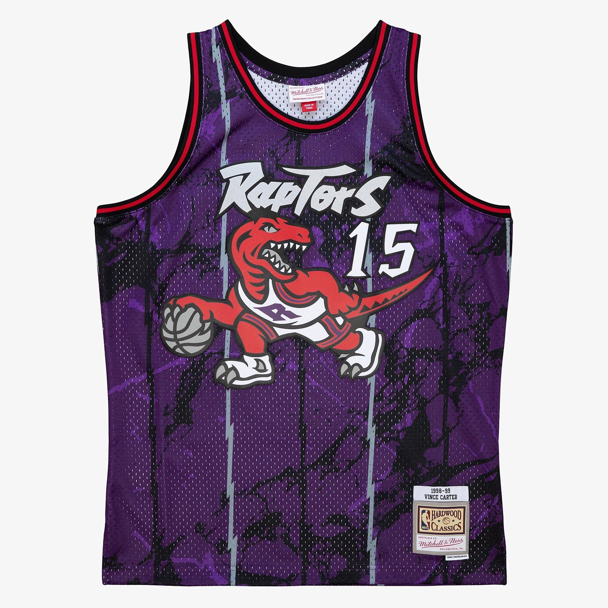 Toronto Raptors Mitchell & Ness Vince Carter 1998 Team Marble Swingman Jersey - Purple