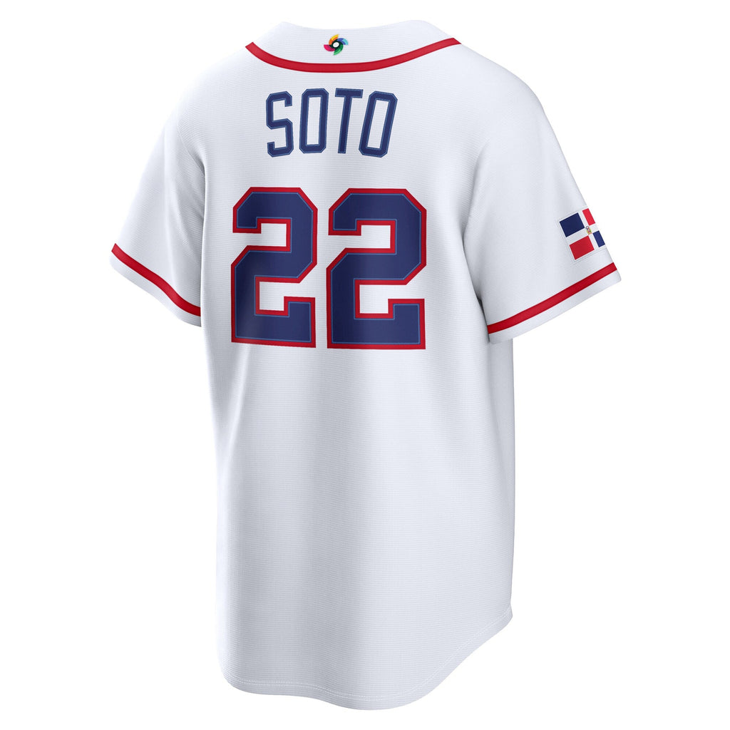 Dominican Republic Baseball Juan Soto Nike White 2026 World Baseball Classic Home Stadium Jersey