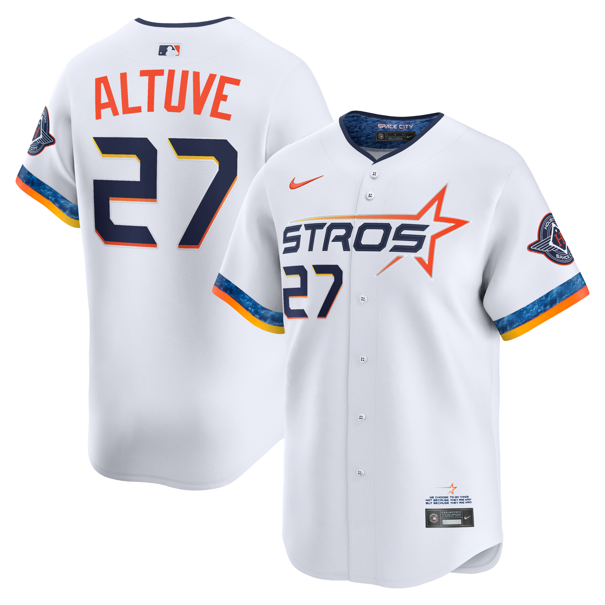 Houston Astros Jose Altuve Nike White 2025 City Connect Limited Player Jersey