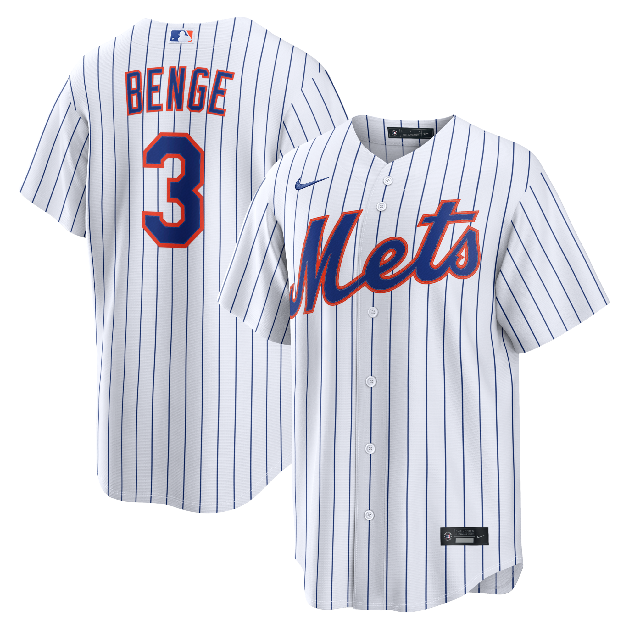 New York Mets Carson Benge Nike White Home Replica Jersey