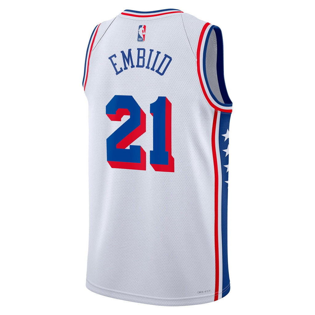 Philadelphia 76ers Nike Association Edition Swingman Jersey - White - Joel Embiid