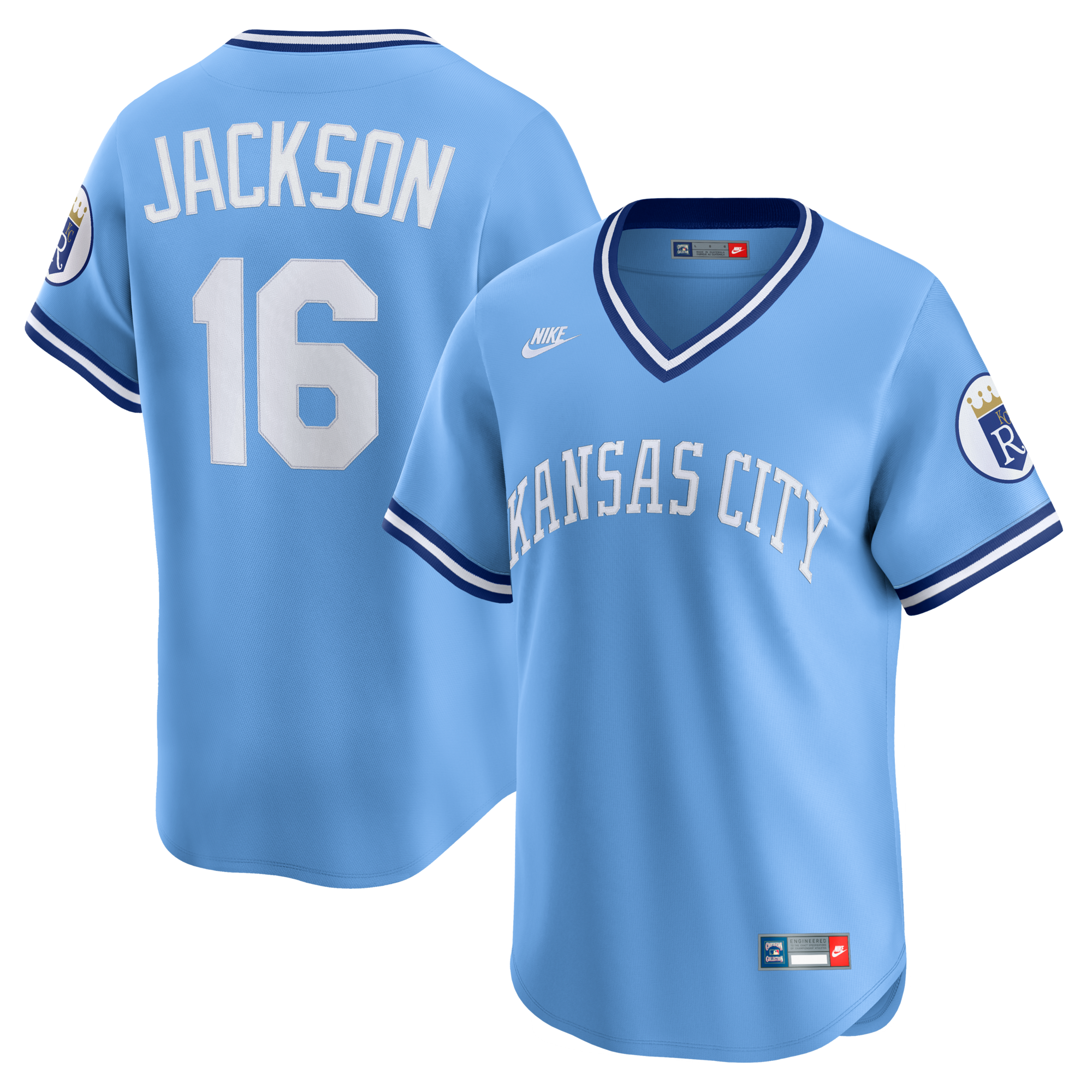 Kansas City Royals Bo Jackson Nike Light Blue Throwback Cooperstown Collection Limited Jersey