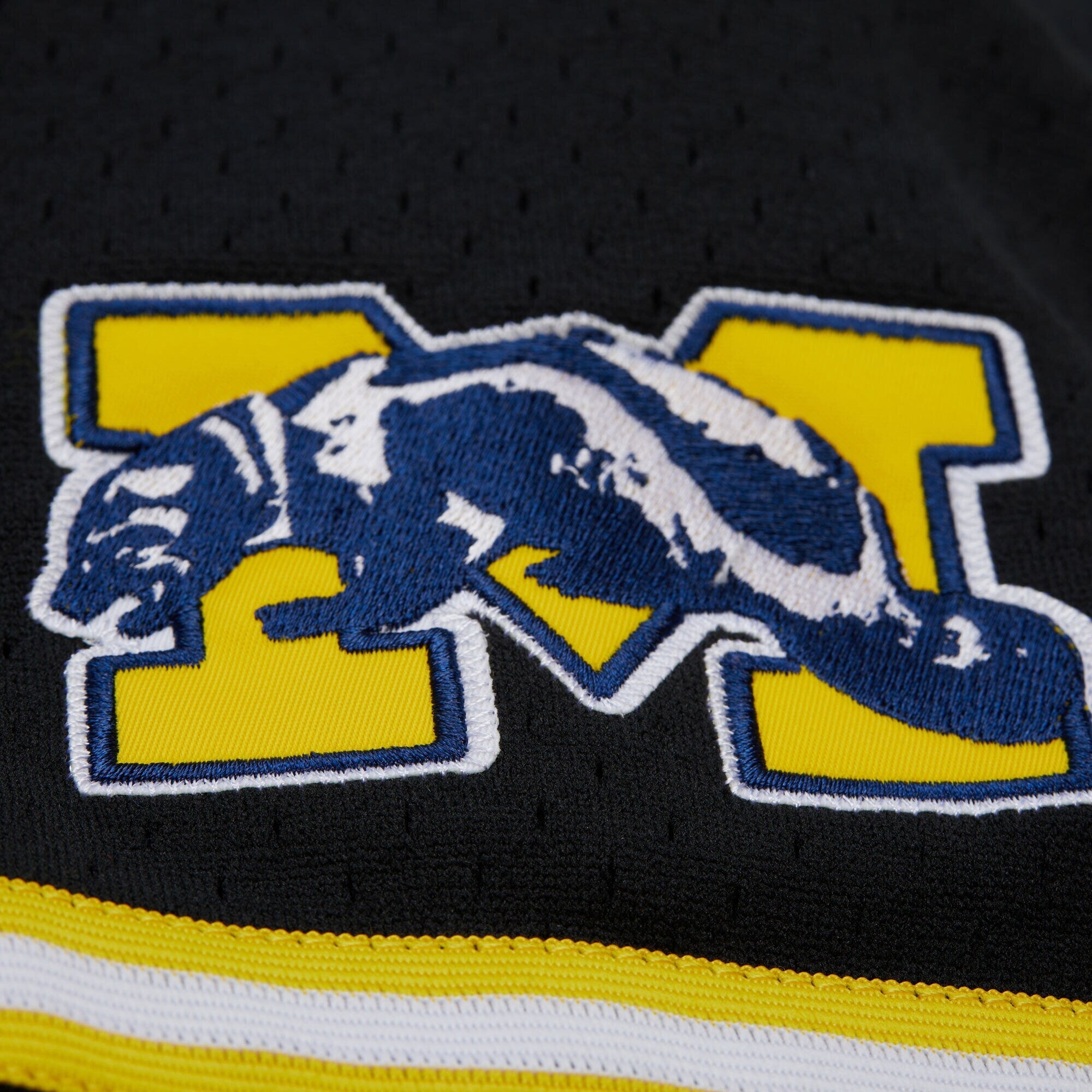Mitchell & Ness Black Michigan Wolverines On The Clock Full-Button Fashion Jersey