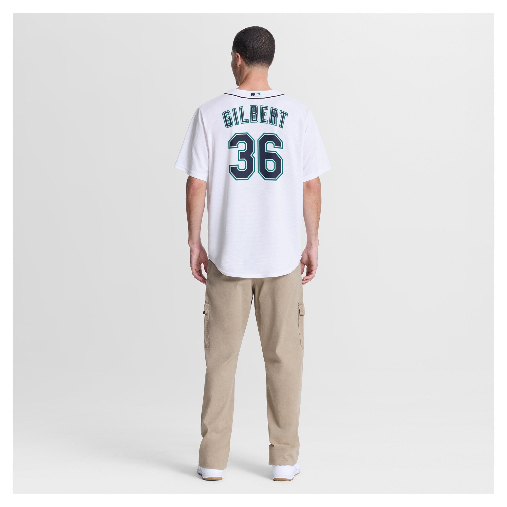 Seattle Mariners Logan Gilbert Nike White Home Replica Jersey