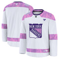 New York Rangers Fanatics White 2024 Hockey Fights Cancer Practice Jersey