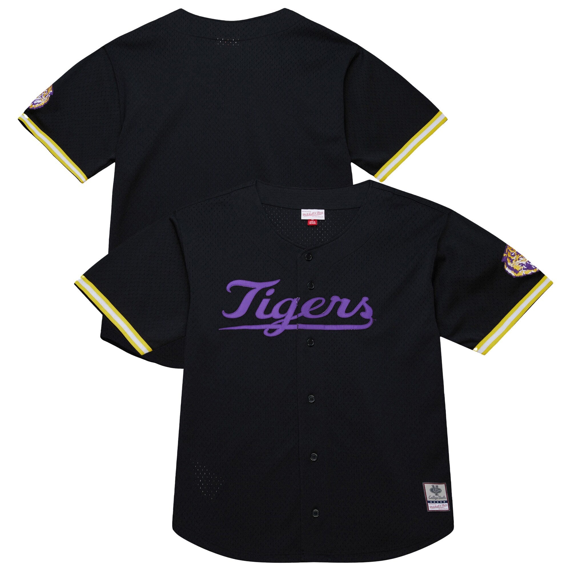 Mitchell & Ness Black LSU Tigers On The Clock Full-Button Fashion Jersey