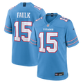 Tennessee Titans Keldric Faulk Nike Light Blue 2026 NFL Draft First Round Pick No.31 Game Jersey