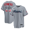 Fourth of July Miami Marlins Kyle Stowers Nike Gray USA 250 Stadium Jersey