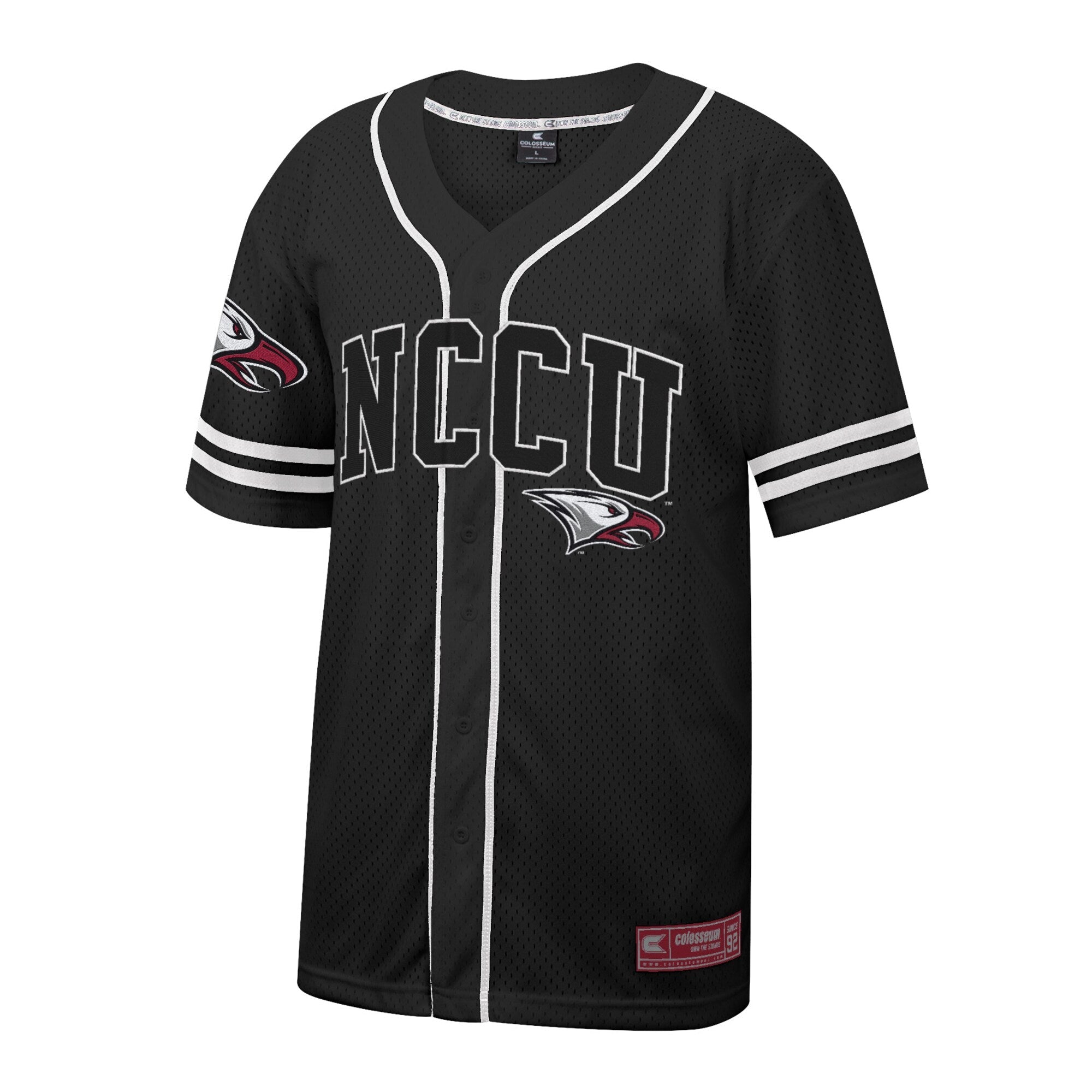 Colosseum Black North Carolina Central Eagles Free Spirited Mesh Button-Up Baseball Jersey