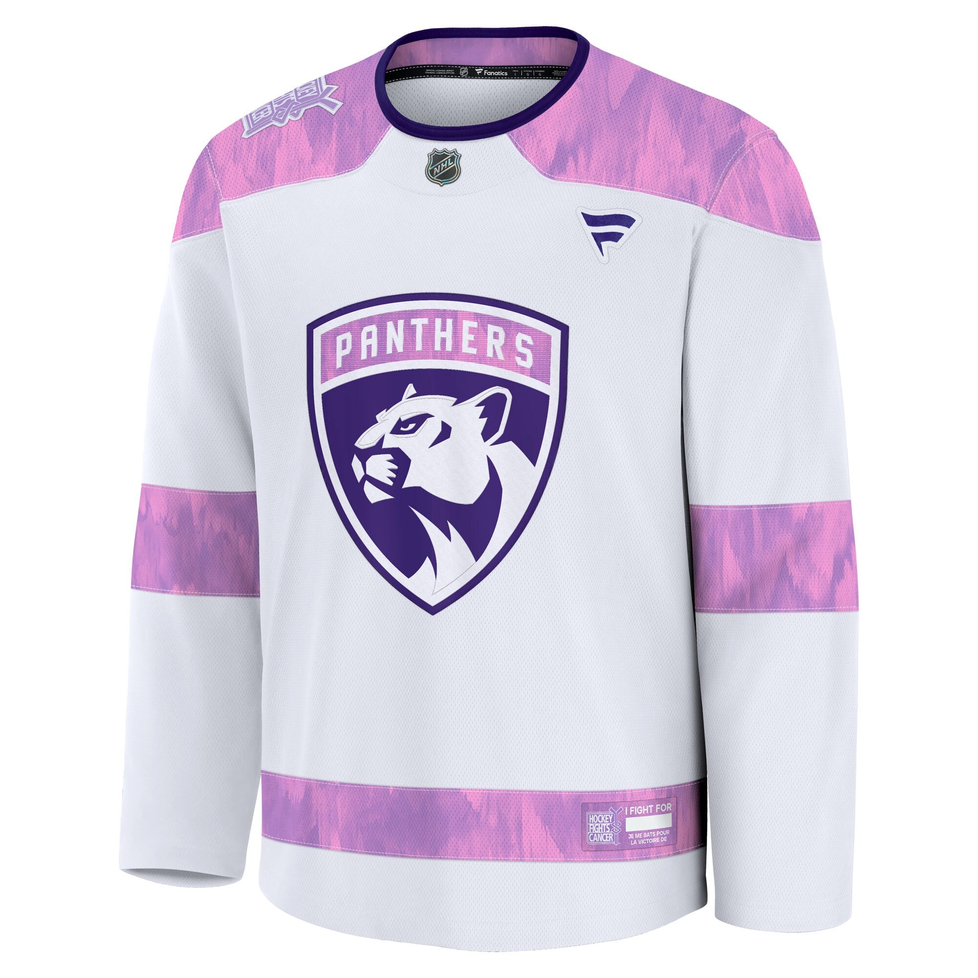 Florida Panthers Fanatics White Hockey Fights Cancer Survivor Practice Jersey