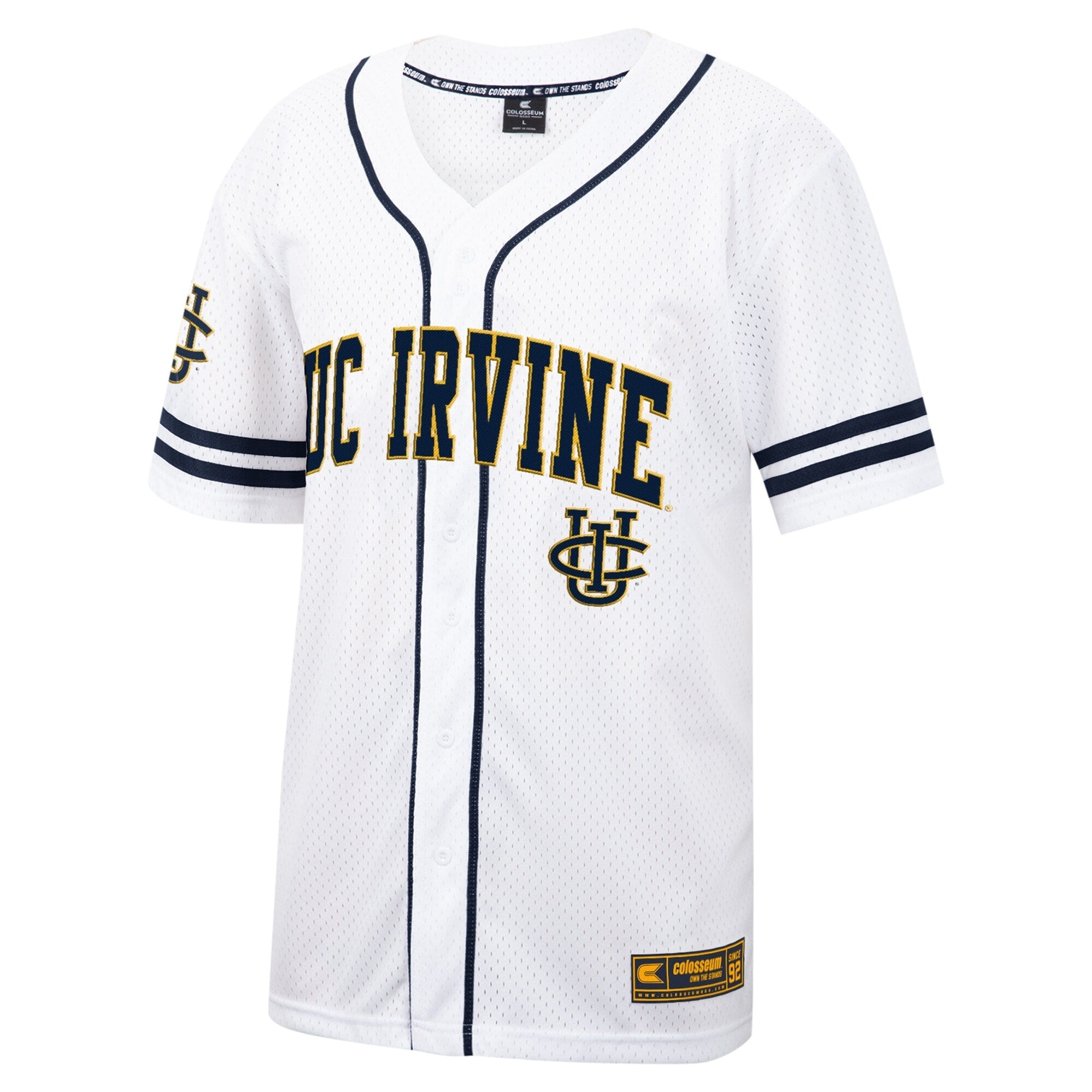 Colosseum White UC Irvine Anteaters Free Spirited Mesh Button-Up Baseball Jersey