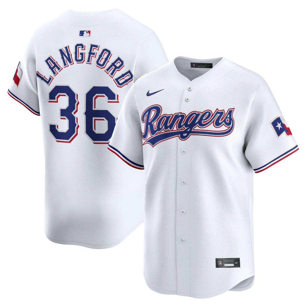 Texas Rangers Wyatt Langford Nike White Home Limited Player Jersey