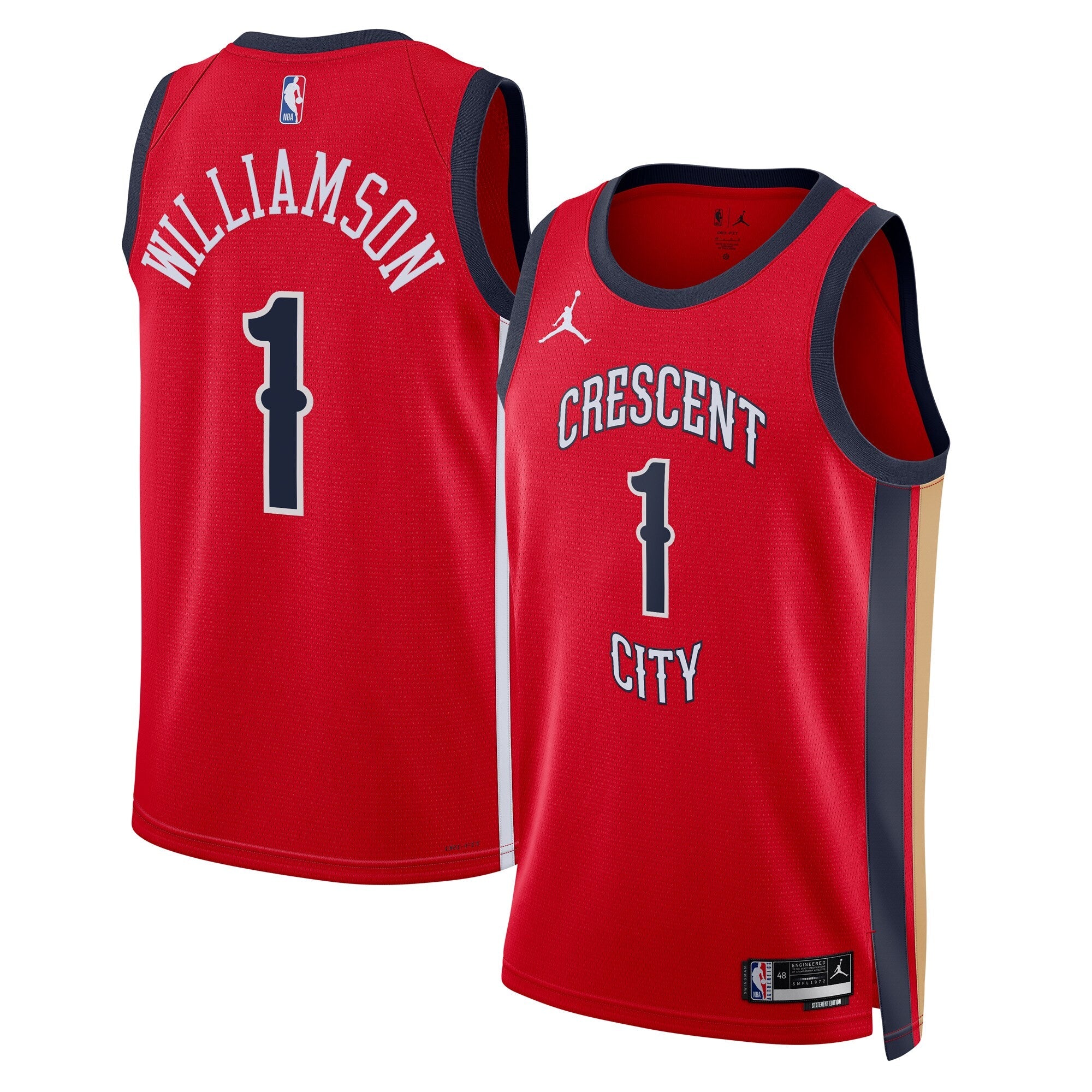 New Orleans Pelicans Jordan Brand Statement Edition Swingman Jersey - Red - Zion Williamson