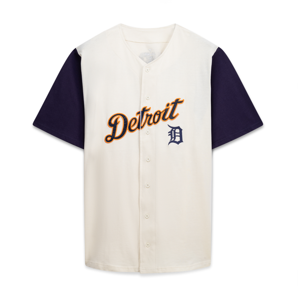 Detroit Tigers Profile Cream/Navy Big & Tall Two-Color Fashion Jersey