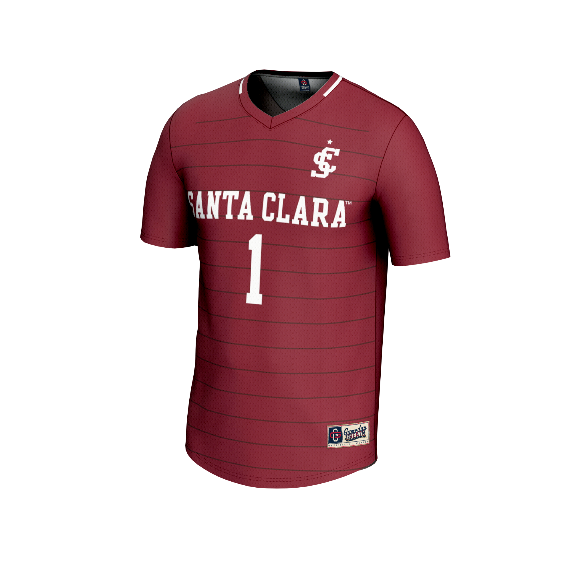 GameDay Greats #1 Maroon Santa Clara Broncos Lightweight Soccer Fashion Jersey