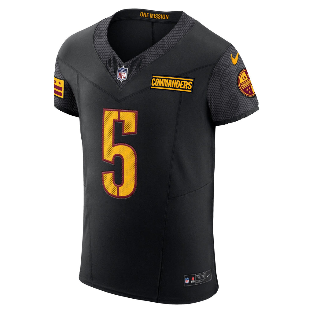Washington Commanders Jayden Daniels Nike Black Alternate Vapor F.U.S.E. Elite Jersey