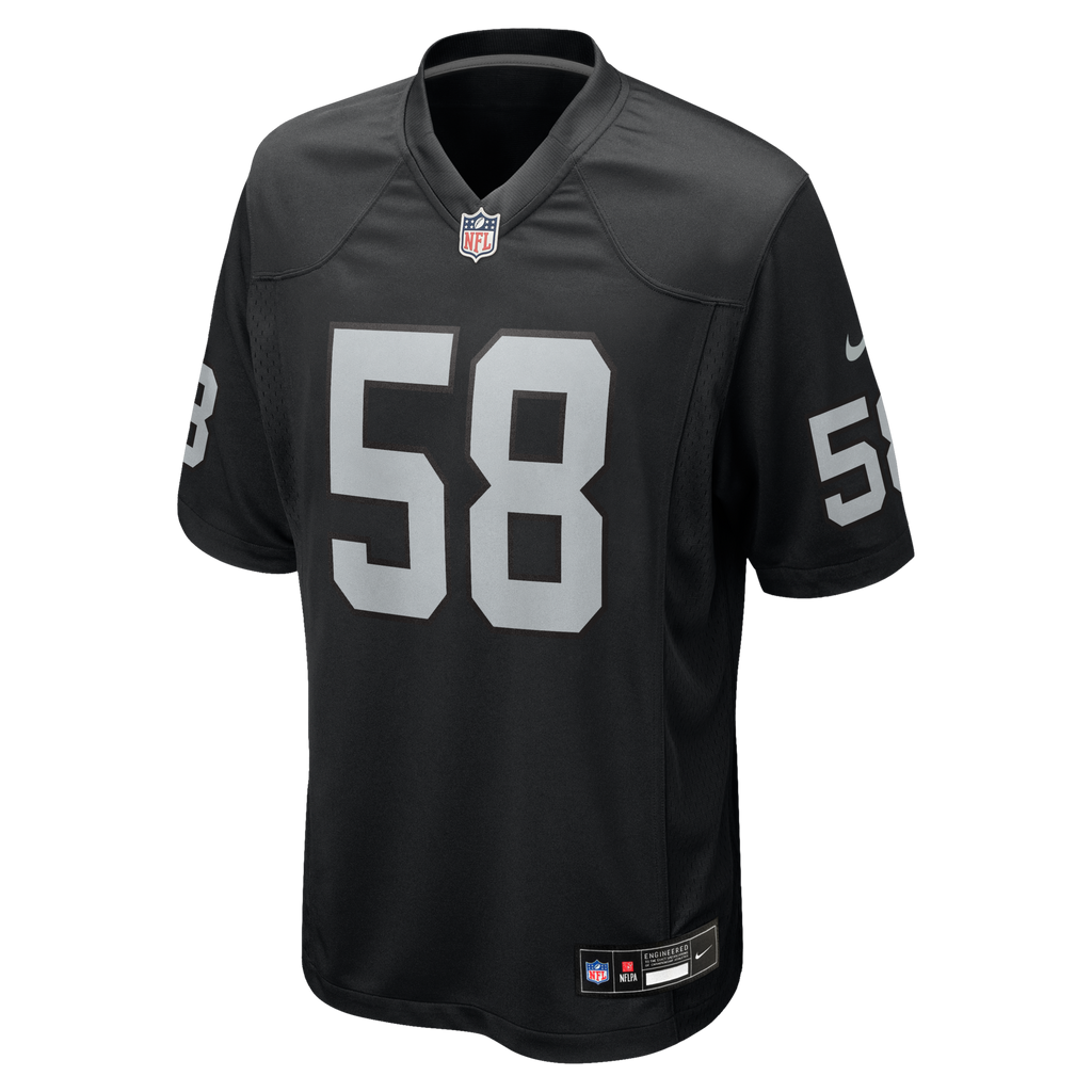 Las Vegas Raiders Jackson Powers-Johnson Nike Black Team Game Jersey
