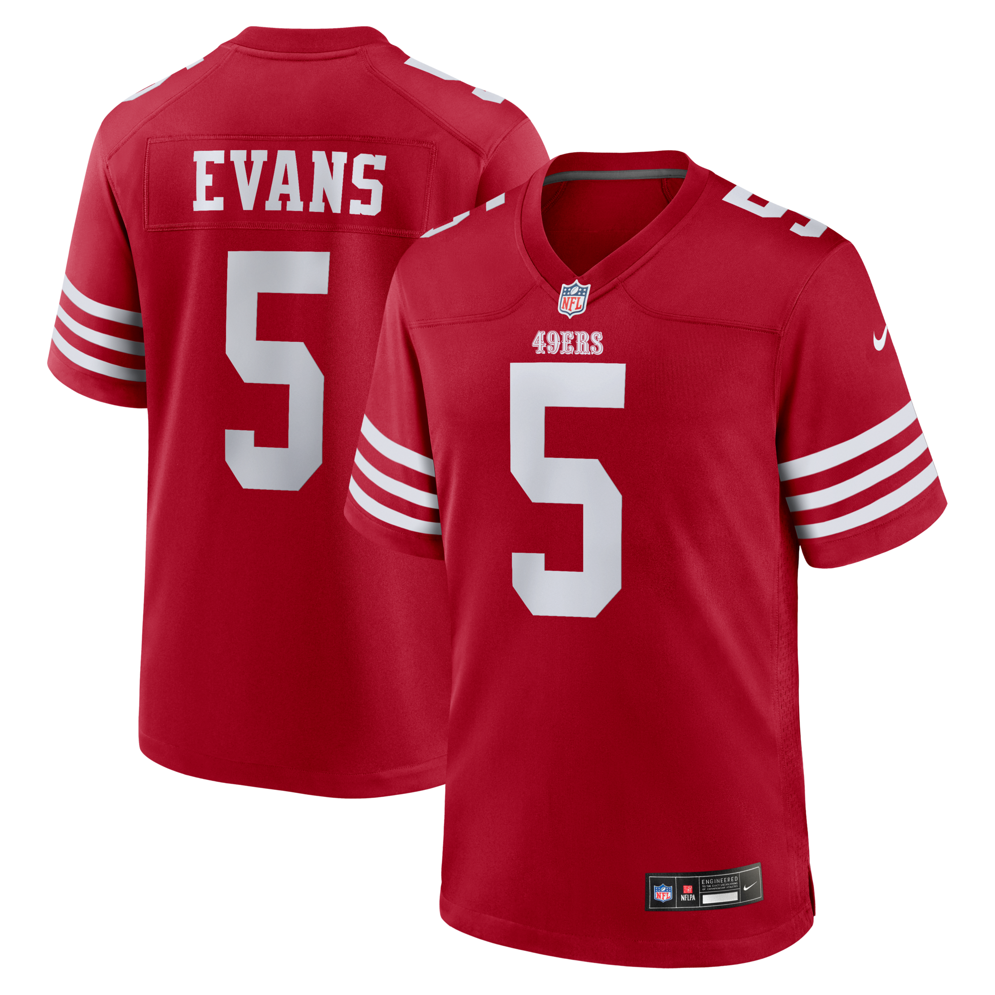 San Francisco 49ers Mike Evans Nike Scarlet Game Jersey