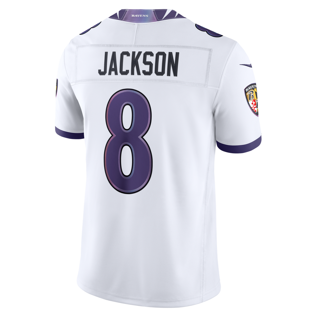 Baltimore Ravens Lamar Jackson Nike White Vapor F.U.S.E. Stitched Limited Jersey
