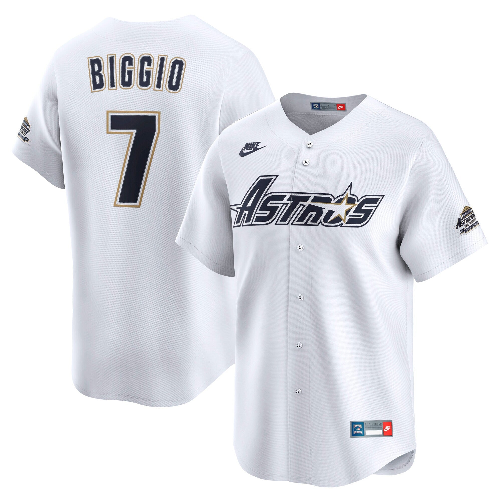 Houston Astros Craig Biggio Nike White Throwback Cooperstown Collection Limited Jersey