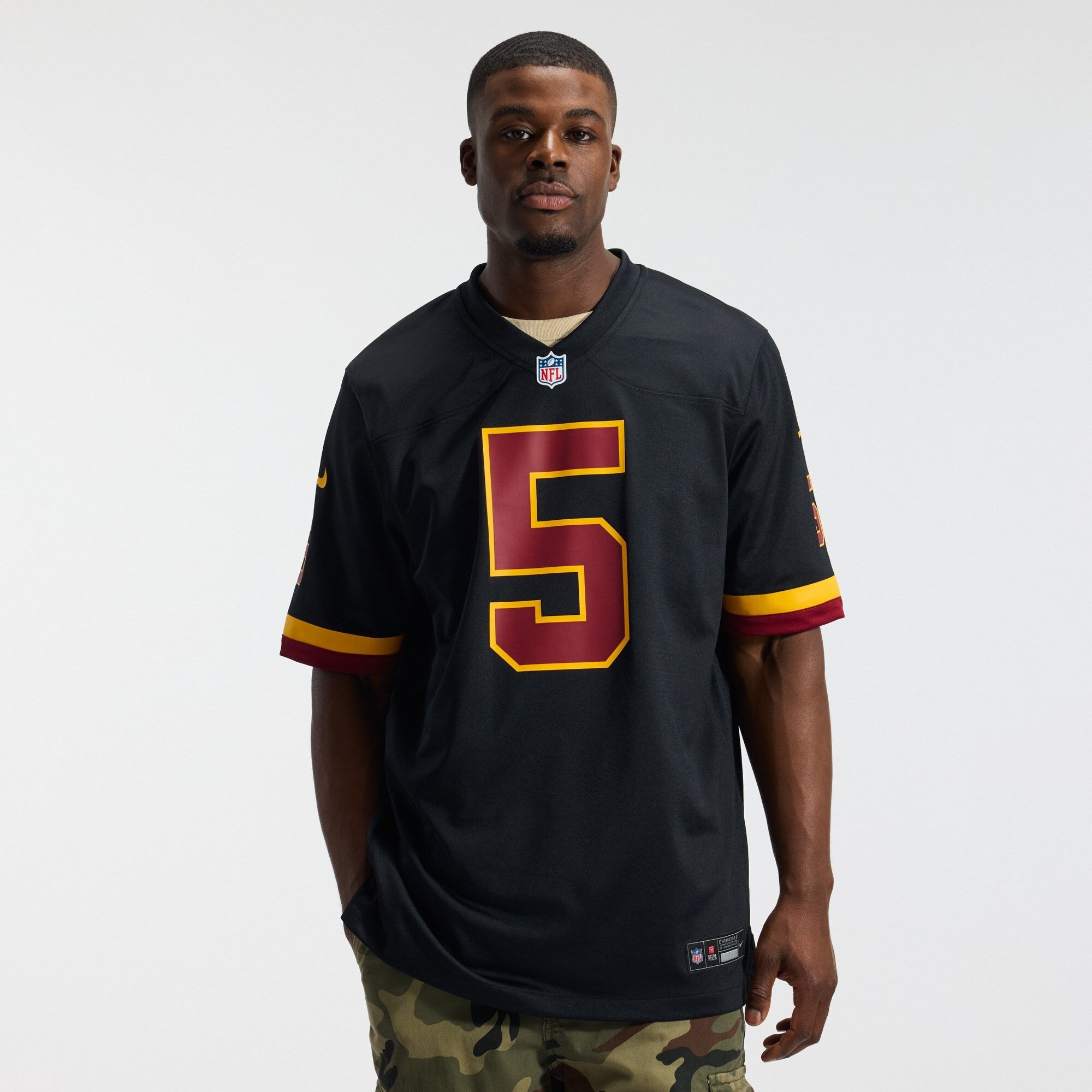 Hail Raiser Washington Commanders Jayden Daniels Nike Black Alternate Game Jersey