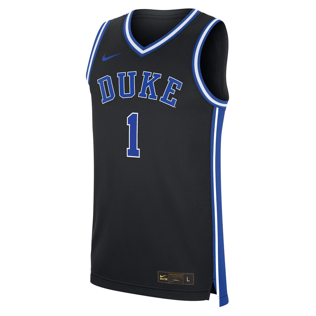 Nike #1 Black Duke Blue Devils Alternate Replica Jersey