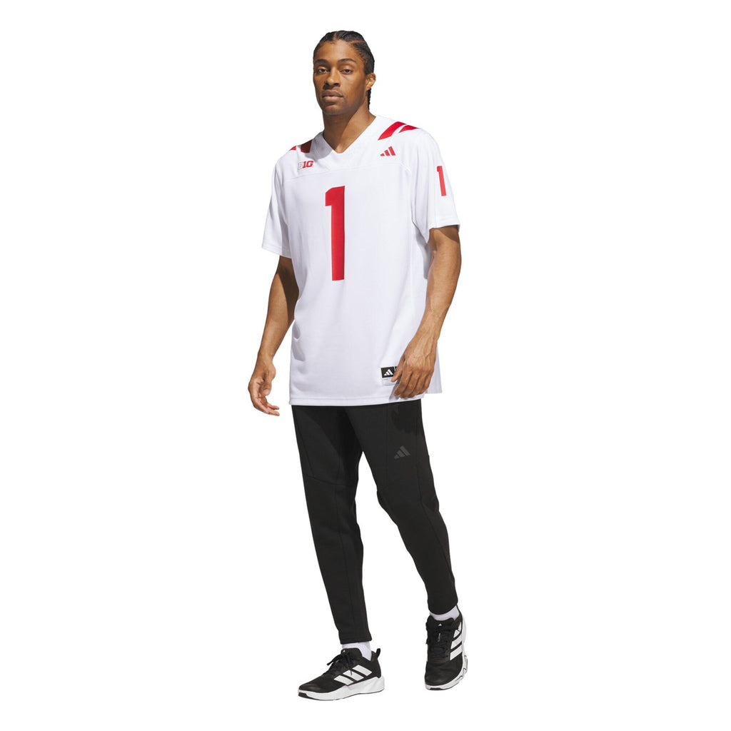 adidas #1 White Nebraska Huskers Away Premier Football Jersey