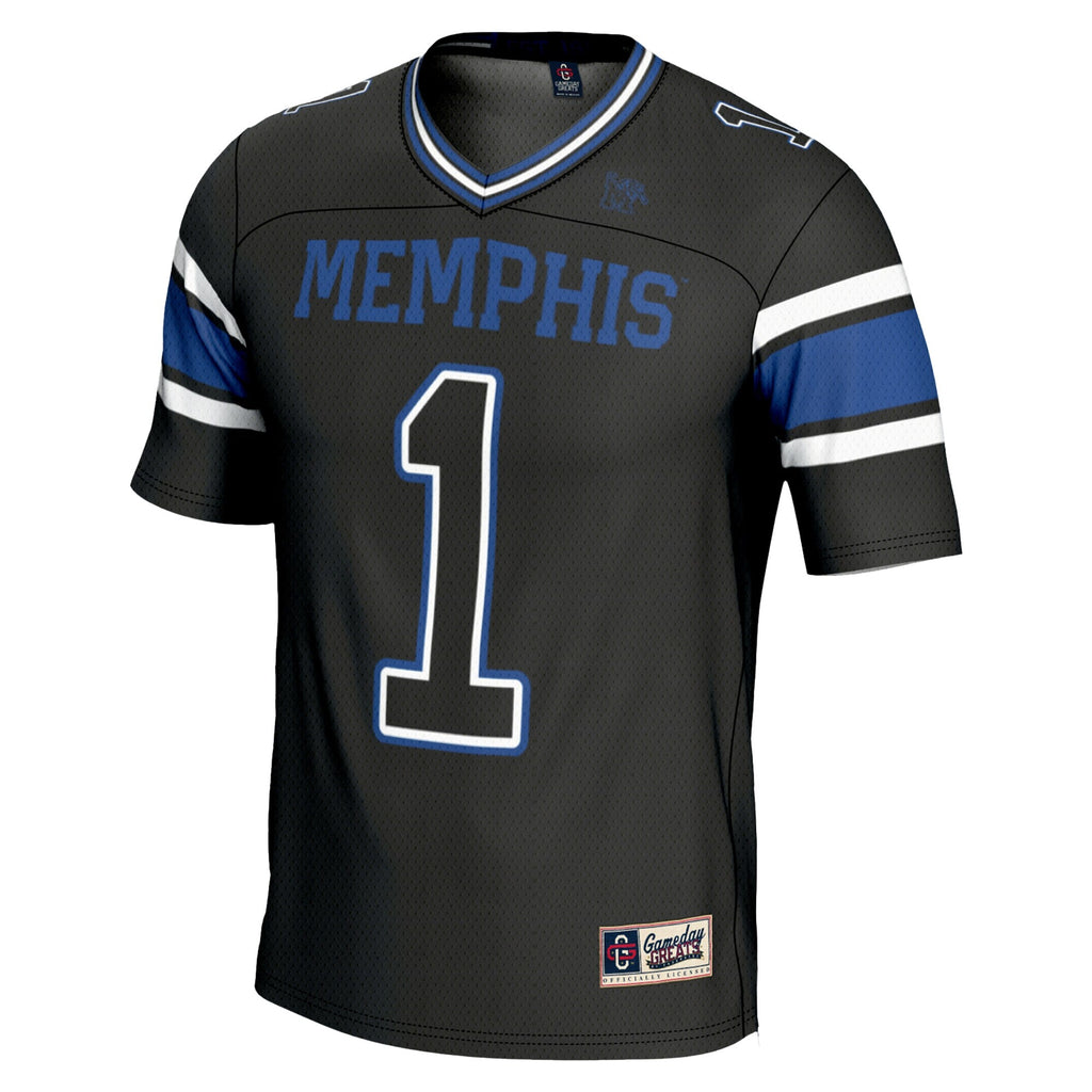 GameDay Greats #1 Black Memphis Tigers Endzone Football Jersey