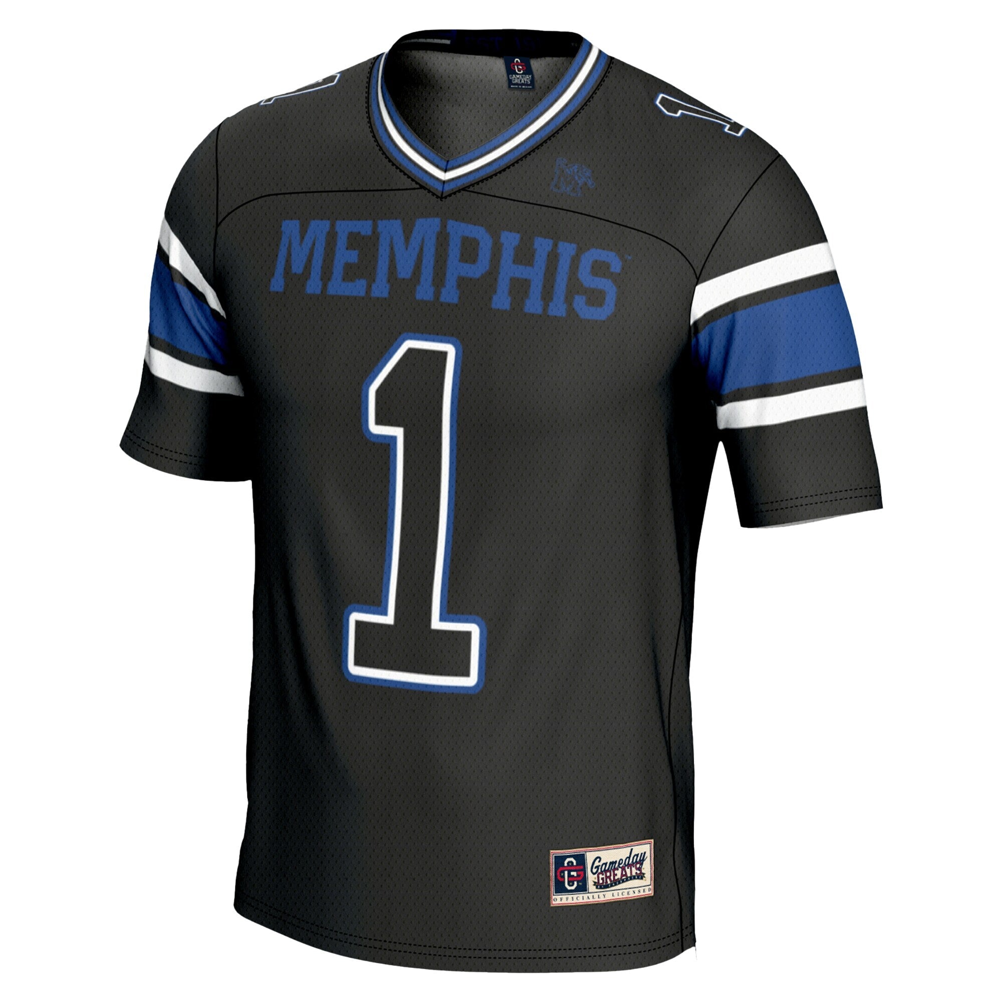 GameDay Greats #1 Black Memphis Tigers Endzone Football Jersey