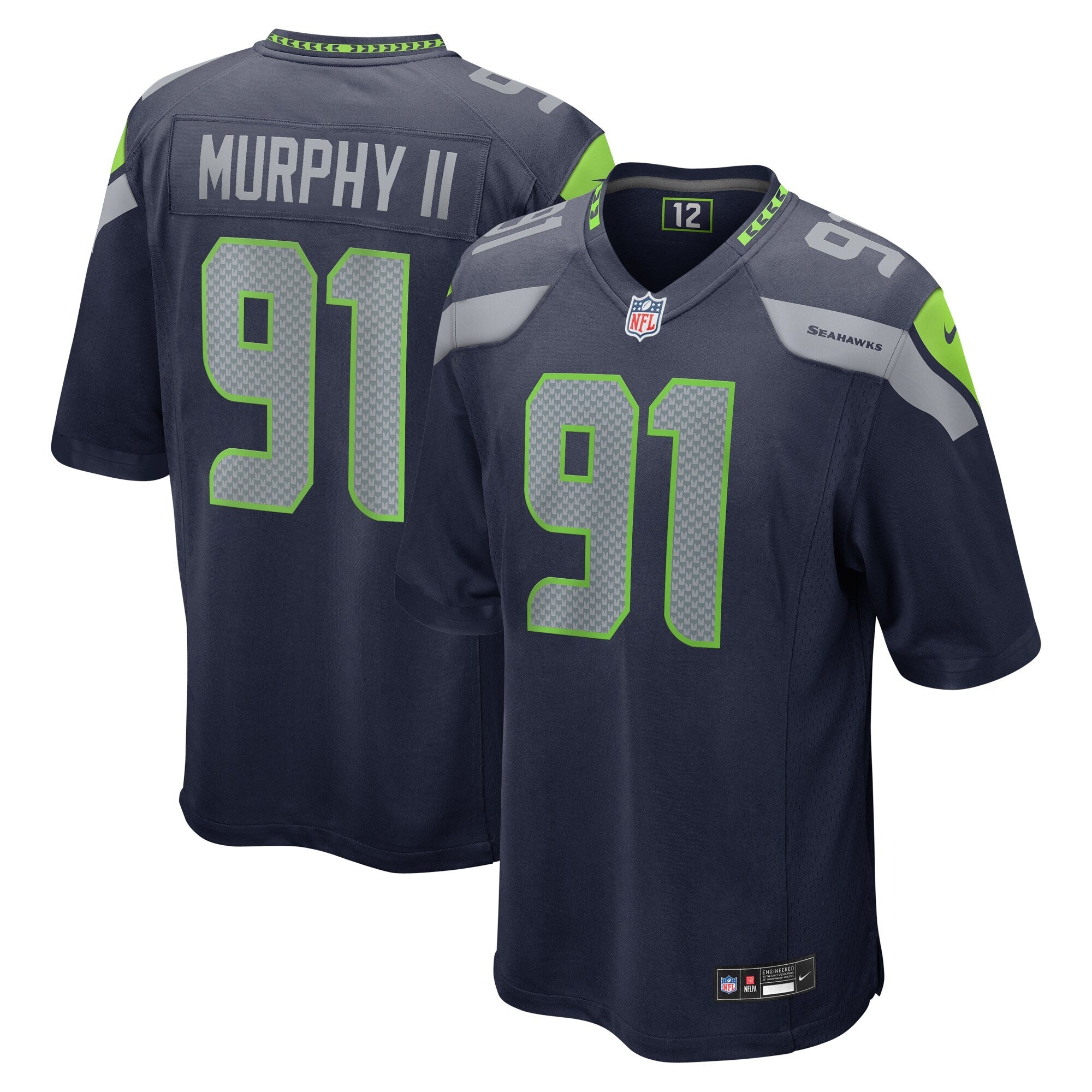 Seattle Seahawks Byron Murphy II Nike College Navy Player Game Jersey