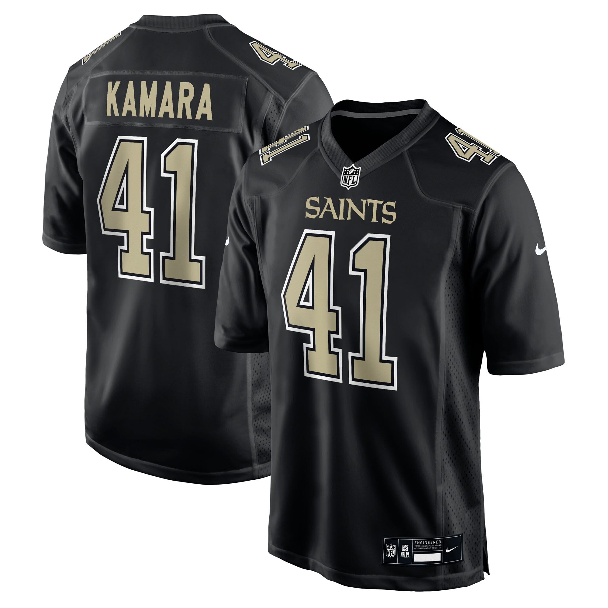 New Orleans Saints Alvin Kamara Nike Carbon Black Fashion Game Jersey