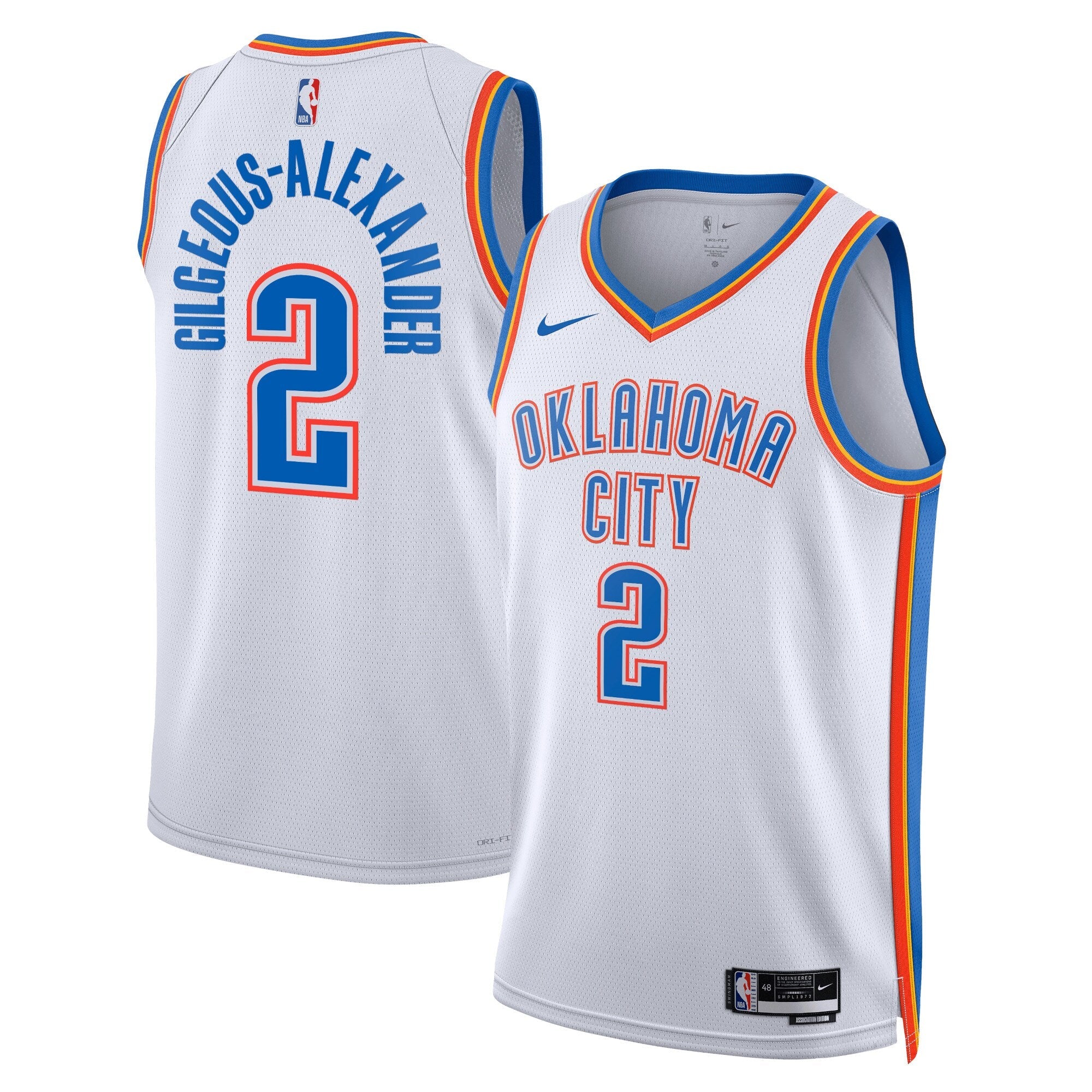 Oklahoma City Thunder Nike Association Edition Swingman Jersey - White - Shai Gilgeous-Alexander