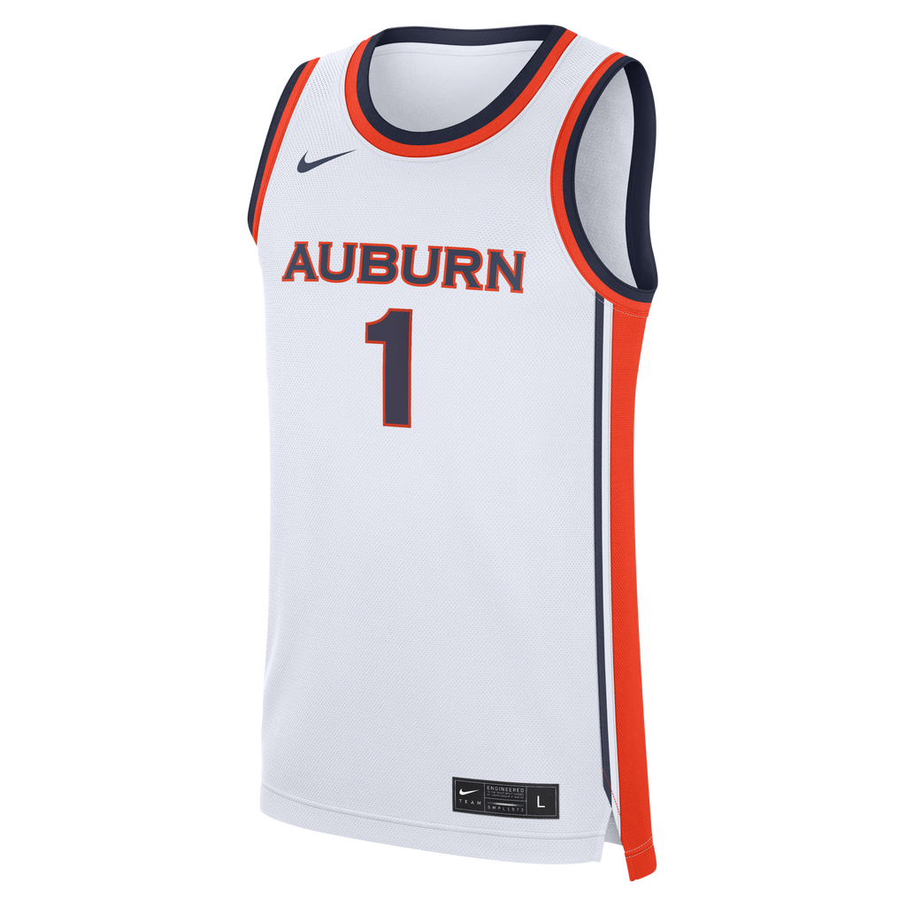 Nike White Auburn Tigers #1 Home War Eagle Replica Basketball Jersey