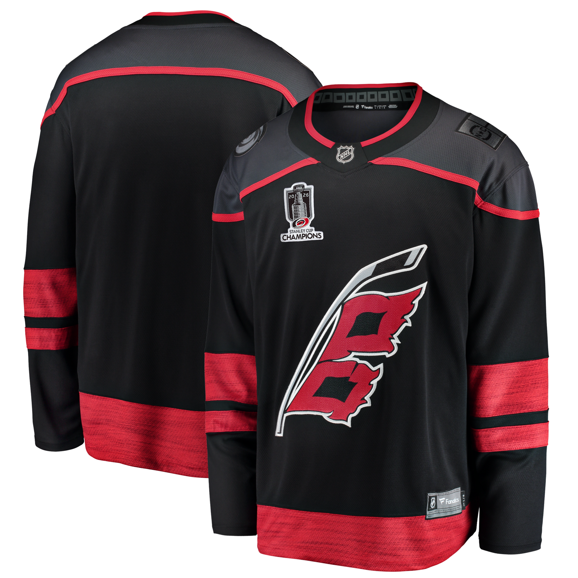 Carolina Hurricanes Fanatics Black 2026 Stanley Cup Champions Home Breakaway Jersey