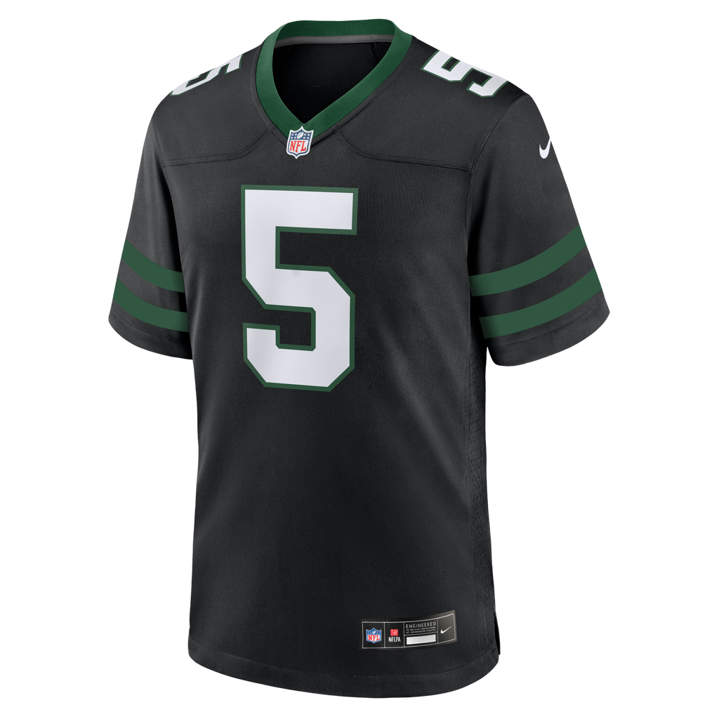 New York Jets Garrett Wilson Nike Legacy Black Alternate Game Jersey
