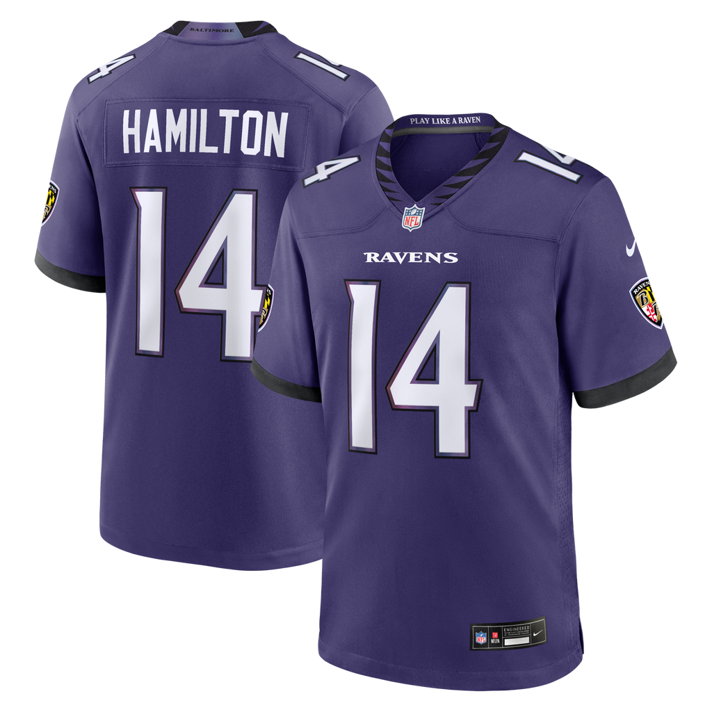 Baltimore Ravens Kyle Hamilton Nike Purple Team Game Jersey