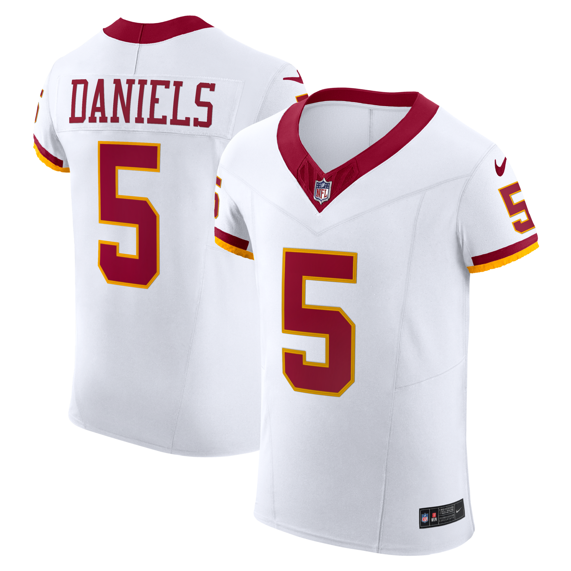 Washington Commanders Jayden Daniels Nike White Alternate 2 Super Bowl Era Vapor F.U.S.E. Elite Jersey