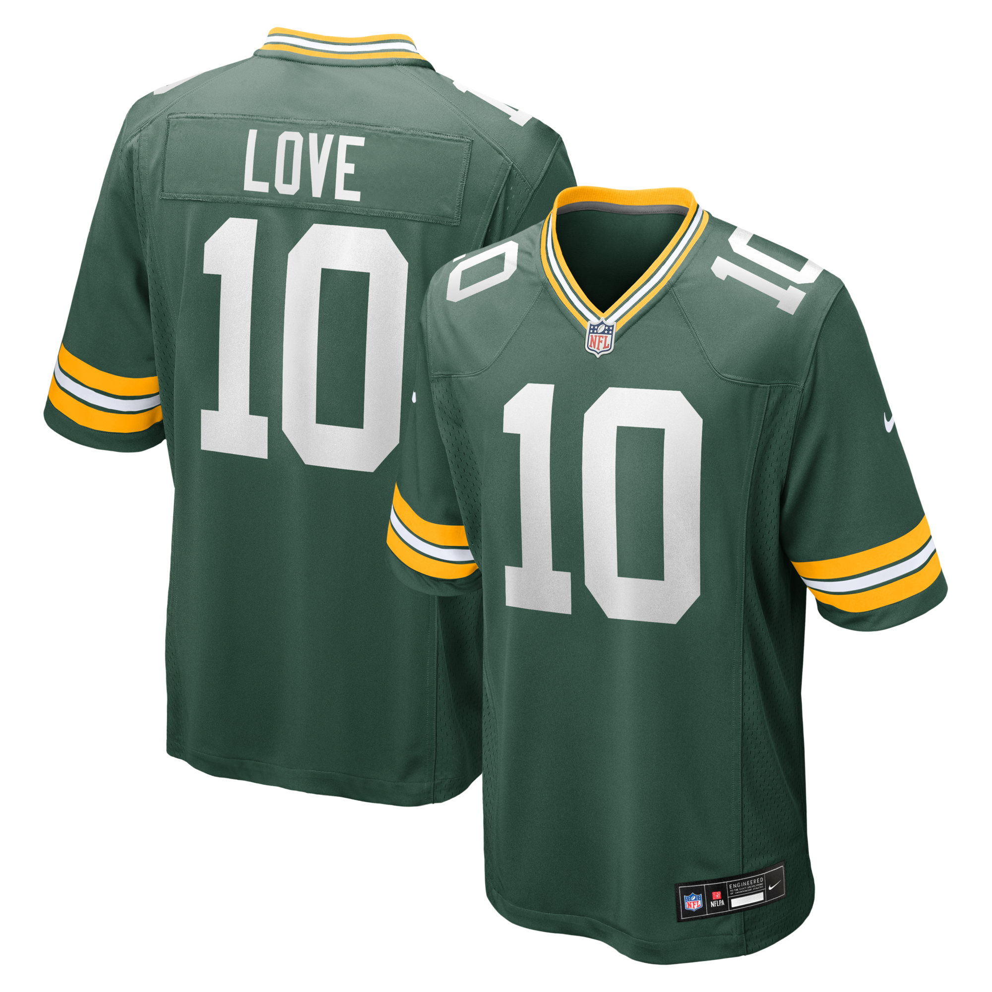 Green Bay Packers Jordan Love Nike Green Player Game Jersey