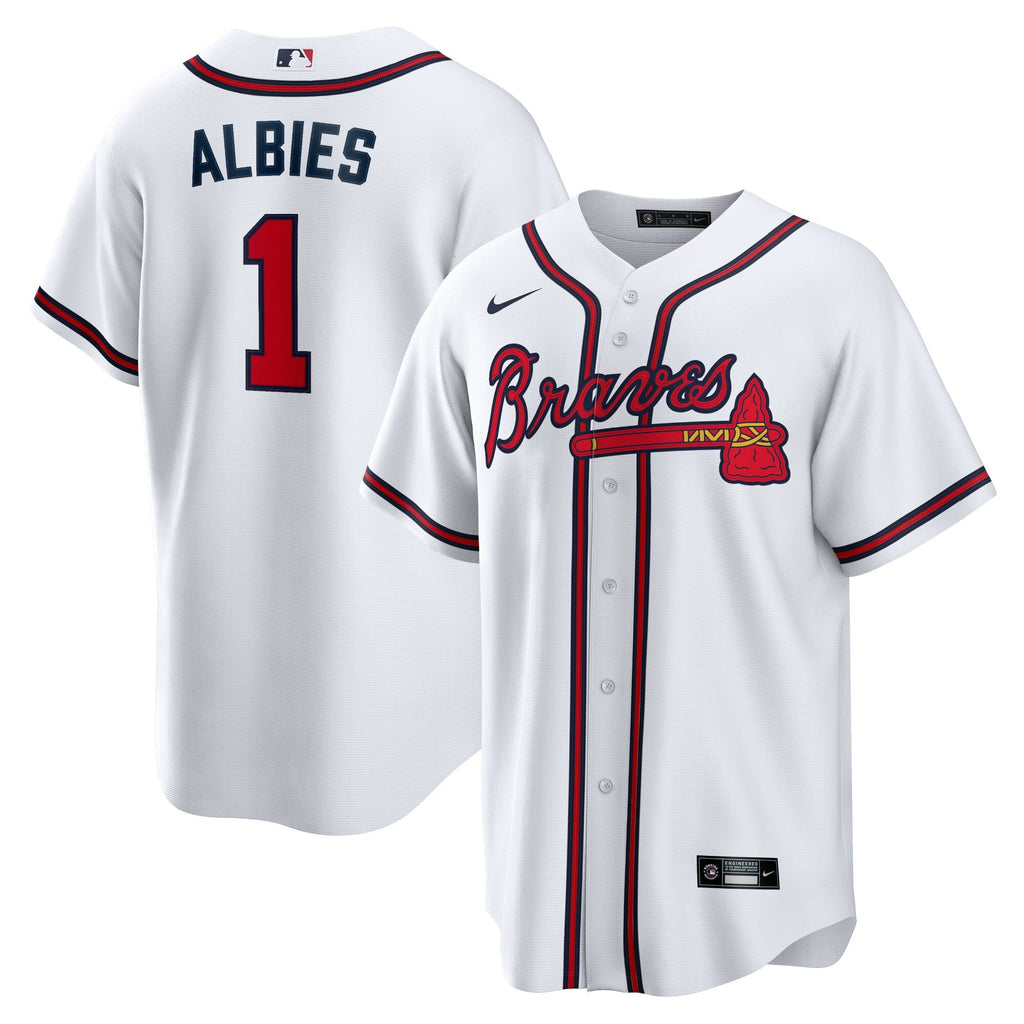 Atlanta Braves Ozzie Albies Nike White Home Replica Player Name Jersey
