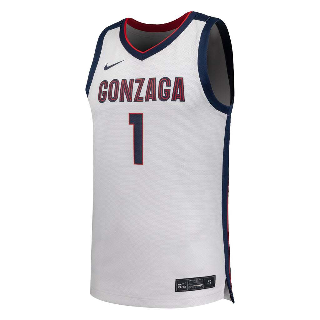 Nike #1 White Gonzaga Bulldogs Replica Basketball Jersey